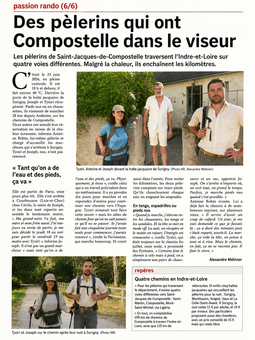 La NR avec les pèlerins de Compostelle